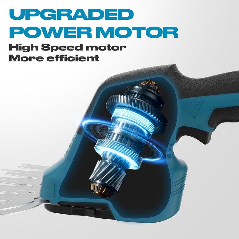 GARTOL Hedge Trimmer Cordless 2-in-1, 12'' Bush Trimmer & 20V Battery Powered Grass Shears with Battery & Charger, Lock, Fast Blade Change, Electric Hedge Shears Compatible with 18V Makita Batteries - Image 3